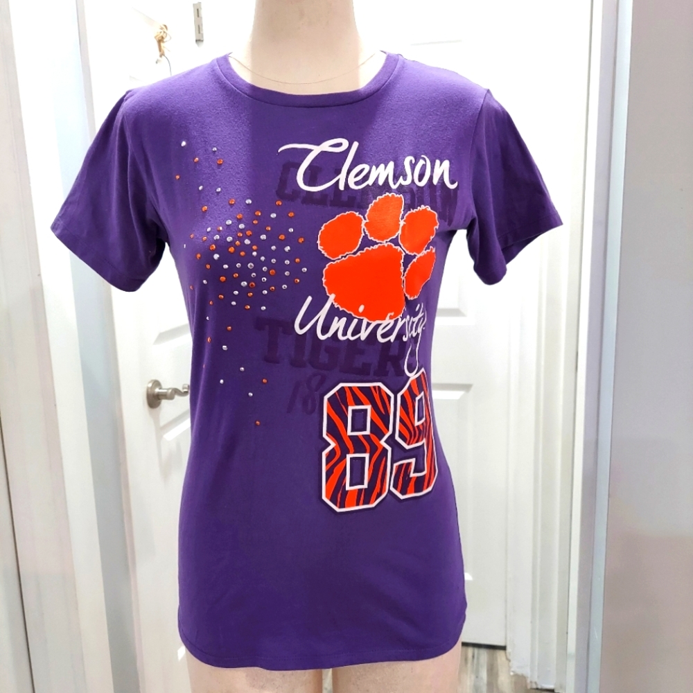 Champion Clemson University t-shirt purple orange Size Small